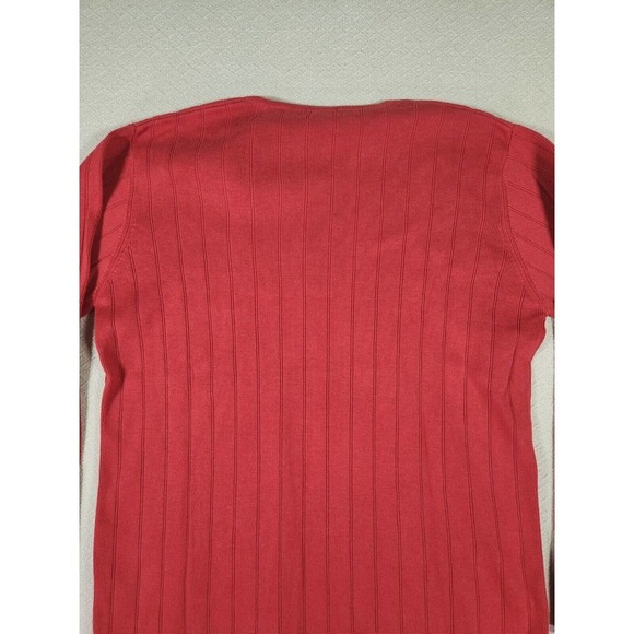 Vintage Halogen‎ Sweater Mens Medium M Red Ribbed Pullover V Neck Y2K NWT 2 - Picture 10 of 12